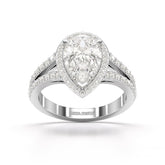 2.65 CT Lab Diamond Pear Cut Halo Ring